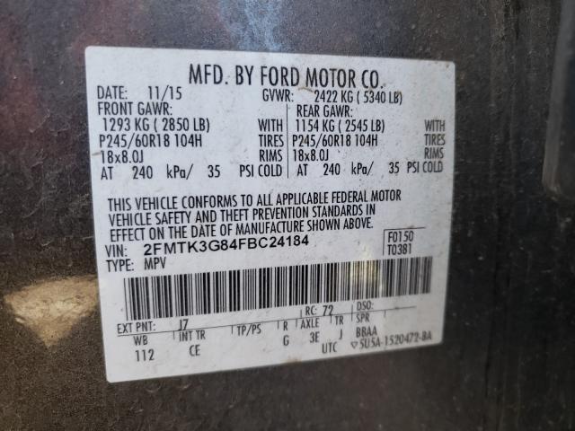 Photo 9 VIN: 2FMTK3G84FBC24184 - FORD EDGE SE 