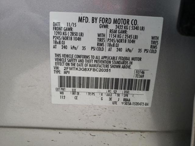 Photo 11 VIN: 2FMTK3G8XFBC20351 - FORD EDGE SE 