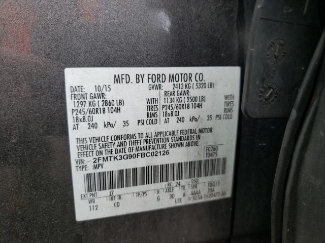 Photo 9 VIN: 2FMTK3G90FBC02126 - FORD EDGE SE 