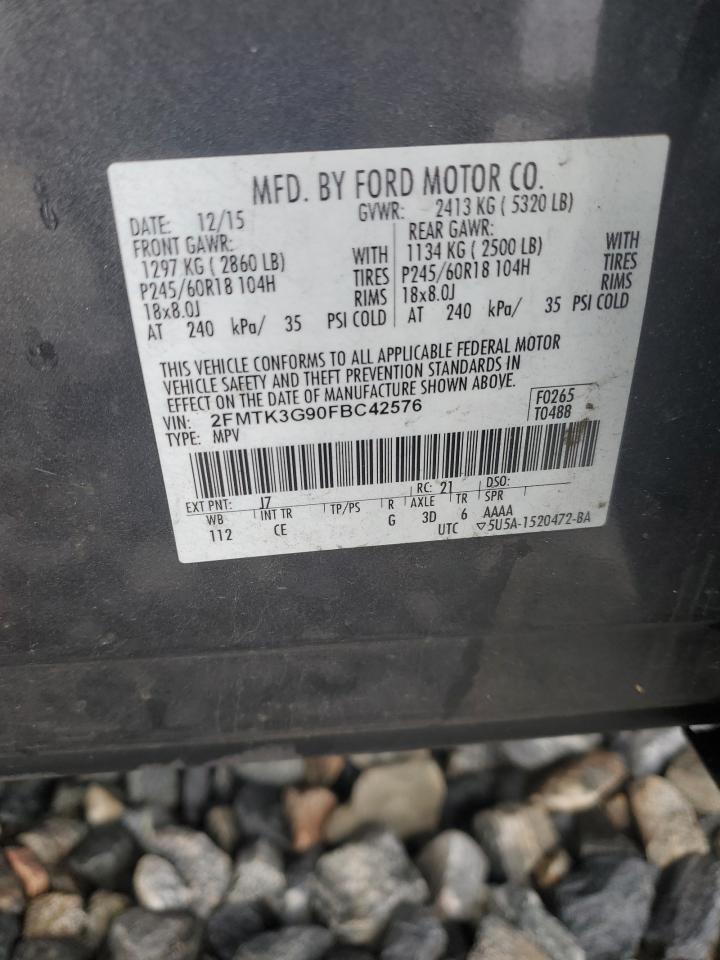 Photo 11 VIN: 2FMTK3G90FBC42576 - FORD EDGE 