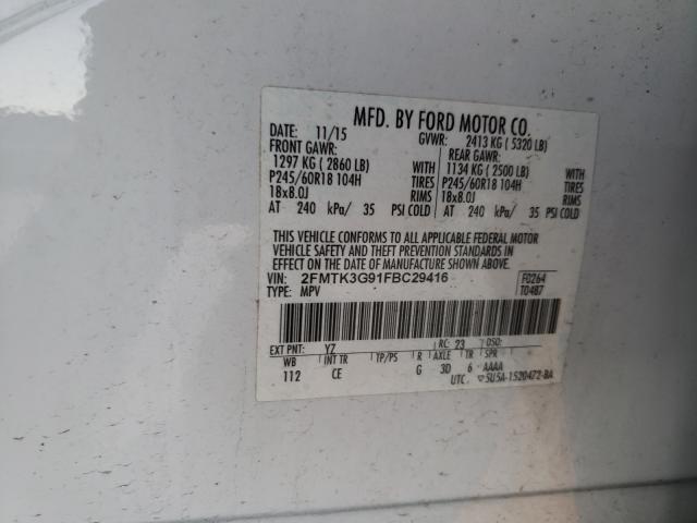 Photo 9 VIN: 2FMTK3G91FBC29416 - FORD EDGE SE 