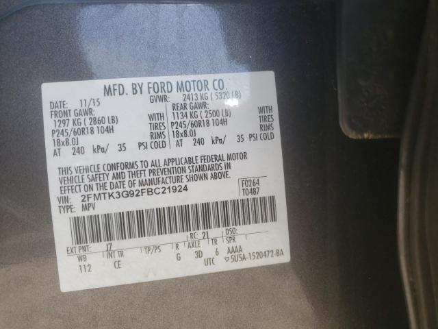 Photo 9 VIN: 2FMTK3G92FBC21924 - FORD EDGE SE 