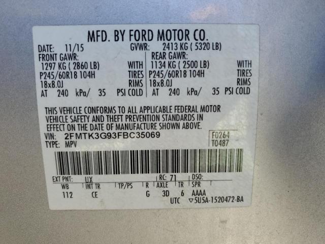 Photo 11 VIN: 2FMTK3G93FBC35069 - FORD EDGE SE 