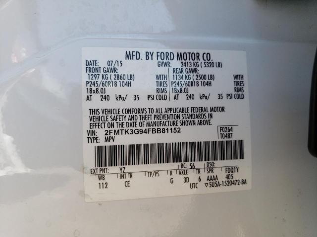 Photo 12 VIN: 2FMTK3G94FBB81152 - FORD EDGE SE 