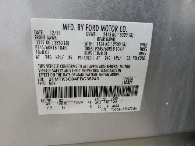 Photo 12 VIN: 2FMTK3G94FBC35243 - FORD EDGE 