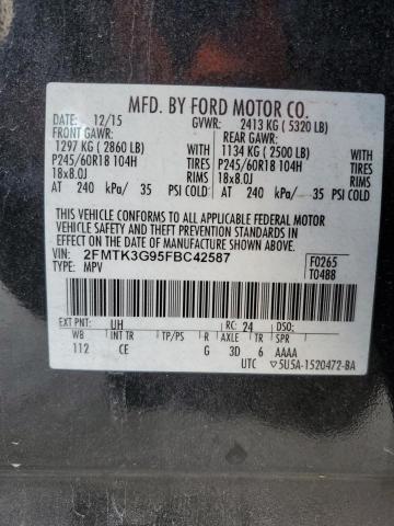 Photo 12 VIN: 2FMTK3G95FBC42587 - FORD EDGE SE 