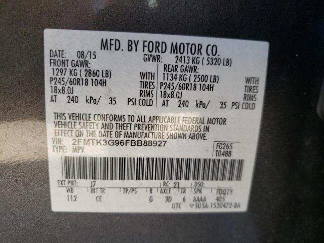 Photo 9 VIN: 2FMTK3G96FBB88927 - FORD EDGE SE 