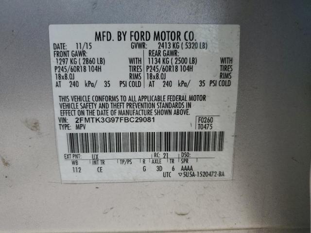 Photo 13 VIN: 2FMTK3G97FBC29081 - FORD EDGE SE 