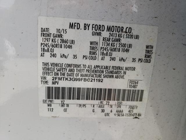 Photo 12 VIN: 2FMTK3G99FBC21192 - FORD EDGE 