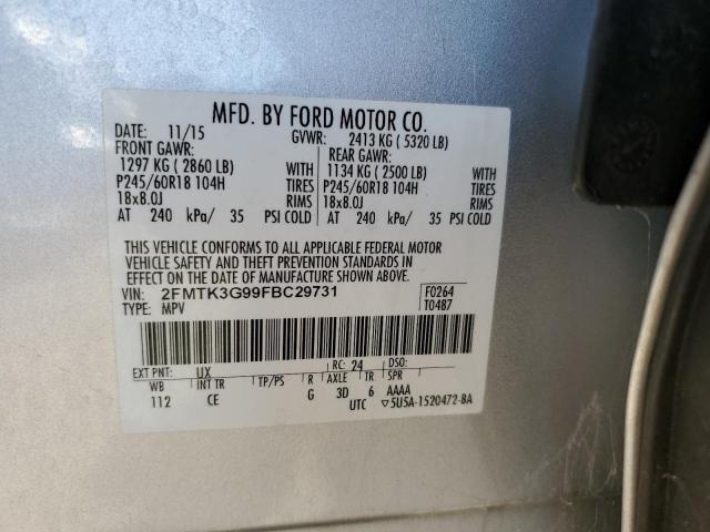 Photo 12 VIN: 2FMTK3G99FBC29731 - FORD EDGE SE 