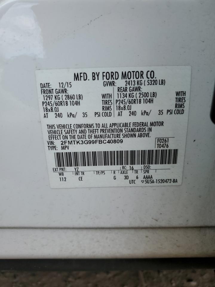 Photo 12 VIN: 2FMTK3G99FBC40809 - FORD EDGE 