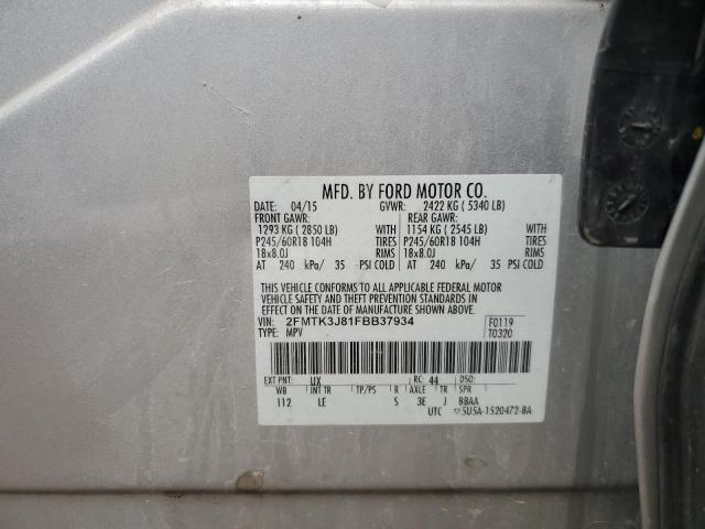 Photo 11 VIN: 2FMTK3J81FBB37934 - FORD EDGE SEL 