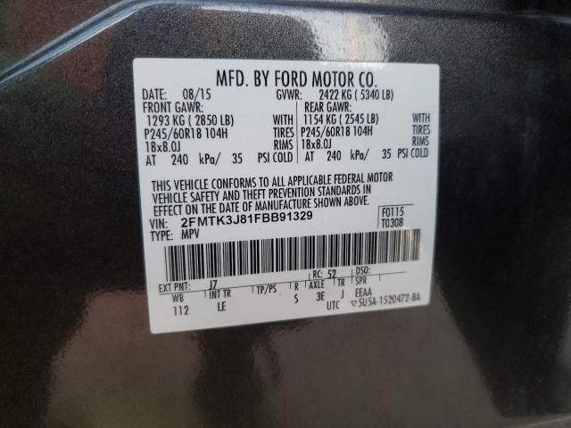 Photo 11 VIN: 2FMTK3J81FBB91329 - FORD EDGE SEL 