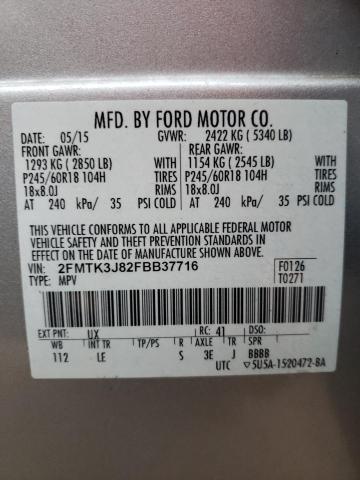 Photo 9 VIN: 2FMTK3J82FBB37716 - FORD EDGE SEL 