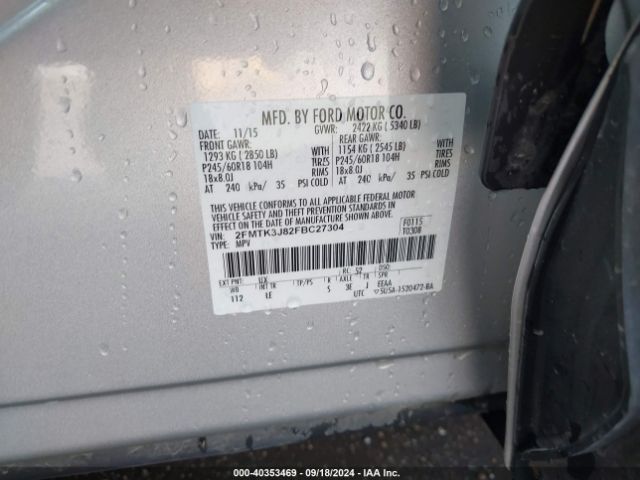 Photo 8 VIN: 2FMTK3J82FBC27304 - FORD EDGE 