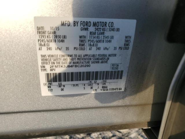 Photo 12 VIN: 2FMTK3J84FBC20290 - FORD EDGE SEL 