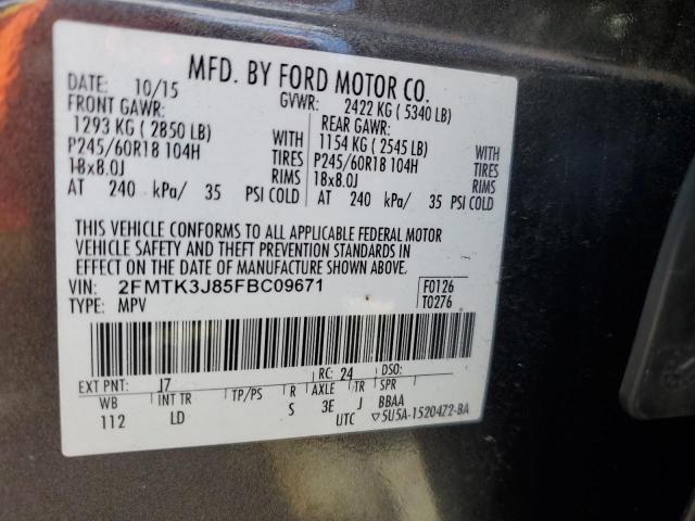 Photo 12 VIN: 2FMTK3J85FBC09671 - FORD EDGE SEL 