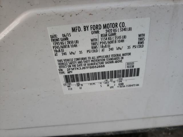 Photo 9 VIN: 2FMTK3J87FBB52888 - FORD EDGE SEL 