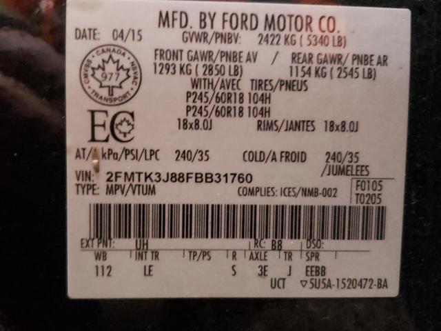 Photo 13 VIN: 2FMTK3J88FBB31760 - FORD EDGE SEL 