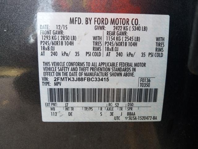 Photo 9 VIN: 2FMTK3J88FBC33415 - FORD EDGE SEL 