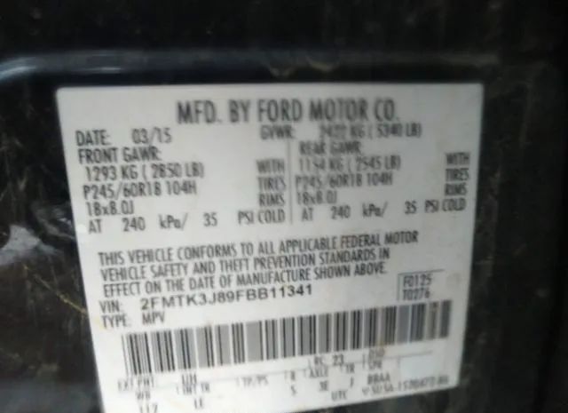 Photo 8 VIN: 2FMTK3J89FBB11341 - FORD EDGE 