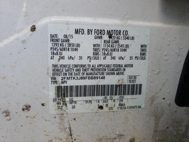 Photo 9 VIN: 2FMTK3J89FBB89148 - FORD EDGE 