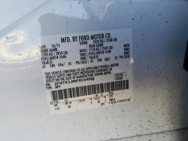 Photo 11 VIN: 2FMTK3J89FBC04568 - FORD EDGE SEL 