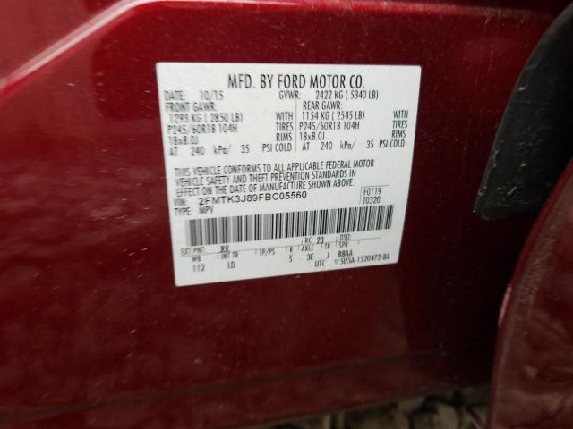 Photo 9 VIN: 2FMTK3J89FBC05560 - FORD EDGE SEL 