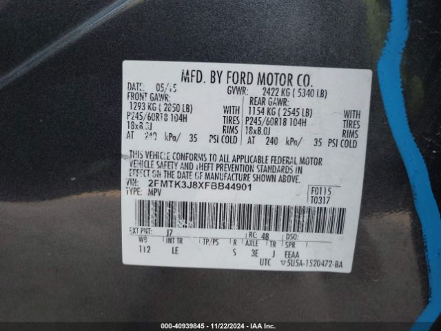 Photo 8 VIN: 2FMTK3J8XFBB44901 - FORD EDGE 