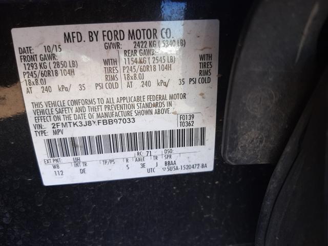 Photo 9 VIN: 2FMTK3J8XFBB97033 - FORD EDGE SEL 