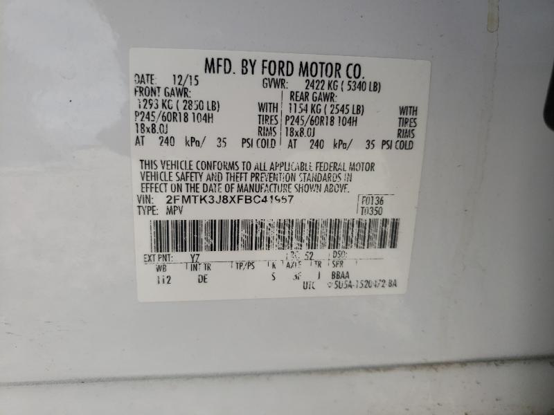 Photo 9 VIN: 2FMTK3J8XFBC41967 - FORD EDGE SEL 