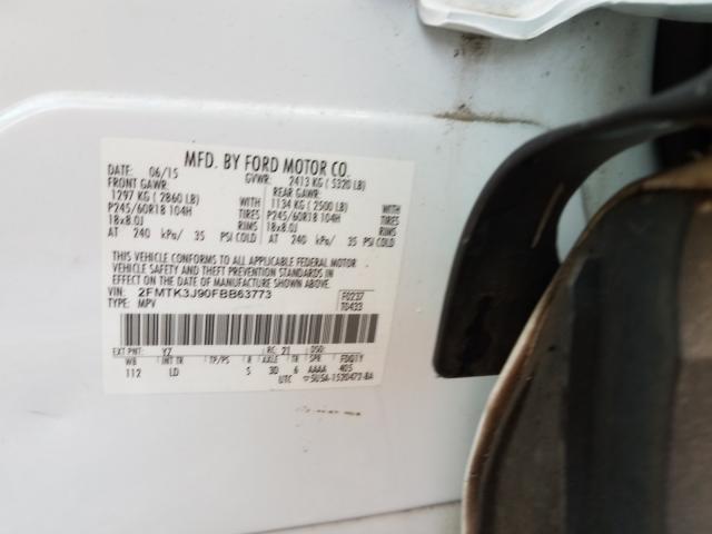 Photo 9 VIN: 2FMTK3J90FBB63773 - FORD EDGE 