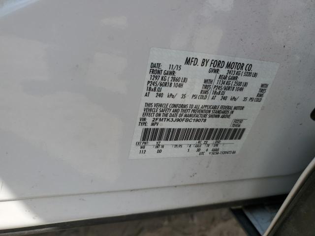 Photo 12 VIN: 2FMTK3J90FBC19078 - FORD EDGE SEL 