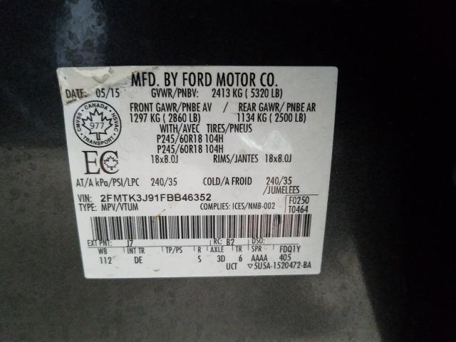 Photo 9 VIN: 2FMTK3J91FBB46352 - FORD EDGE SEL 