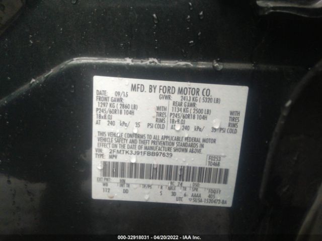 Photo 8 VIN: 2FMTK3J91FBB97639 - FORD EDGE 