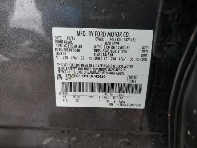 Photo 12 VIN: 2FMTK3J91FBC42420 - FORD EDGE SEL 