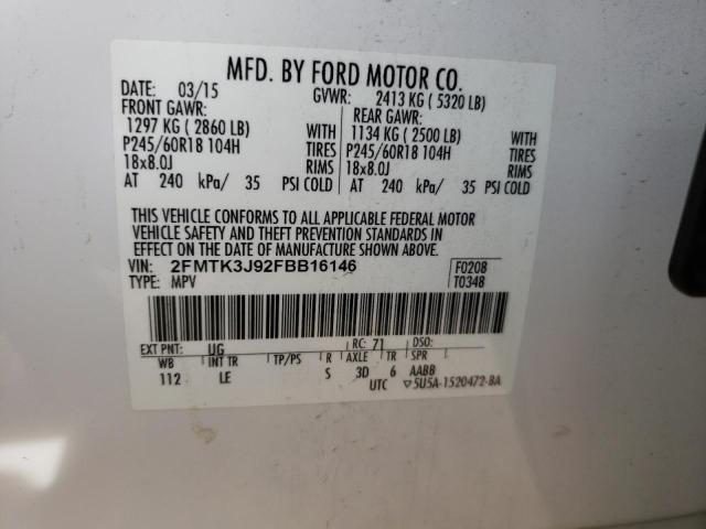 Photo 9 VIN: 2FMTK3J92FBB16146 - FORD EDGE SEL 