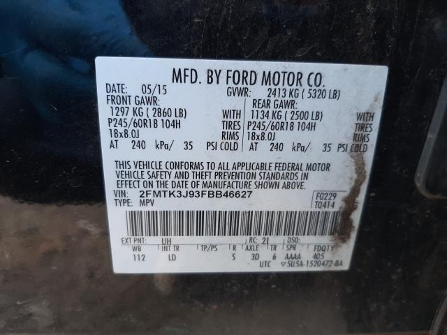 Photo 9 VIN: 2FMTK3J93FBB46627 - FORD EDGE SEL 