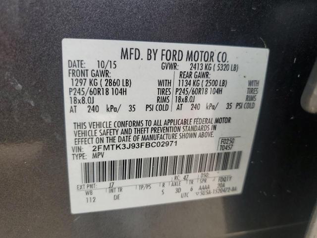 Photo 12 VIN: 2FMTK3J93FBC02971 - FORD EDGE SEL 