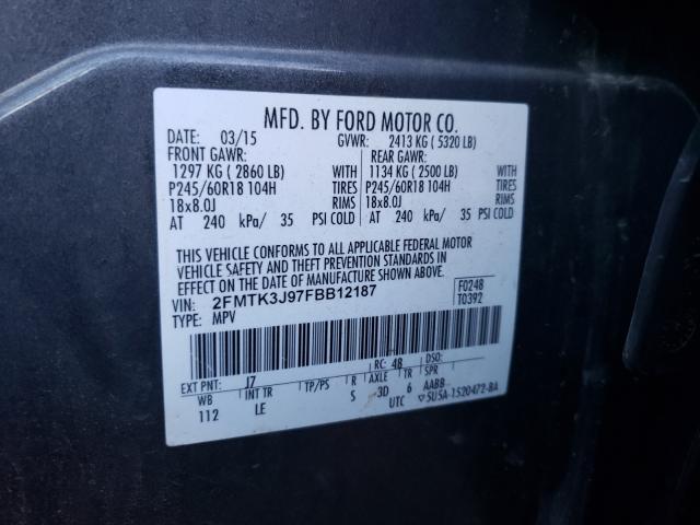 Photo 9 VIN: 2FMTK3J97FBB12187 - FORD EDGE 