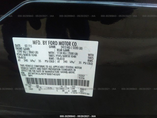 Photo 8 VIN: 2FMTK3J97FBB74320 - FORD EDGE 