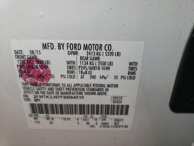 Photo 9 VIN: 2FMTK3J97FBB84510 - FORD EDGE SEL 