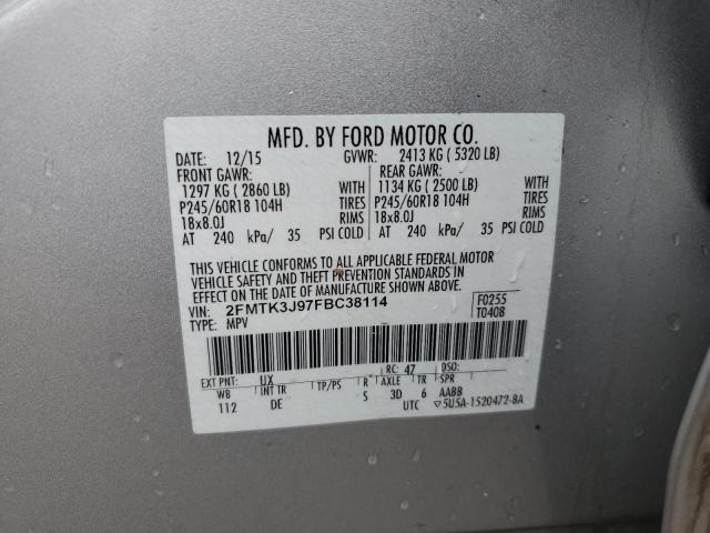 Photo 12 VIN: 2FMTK3J97FBC38114 - FORD EDGE 