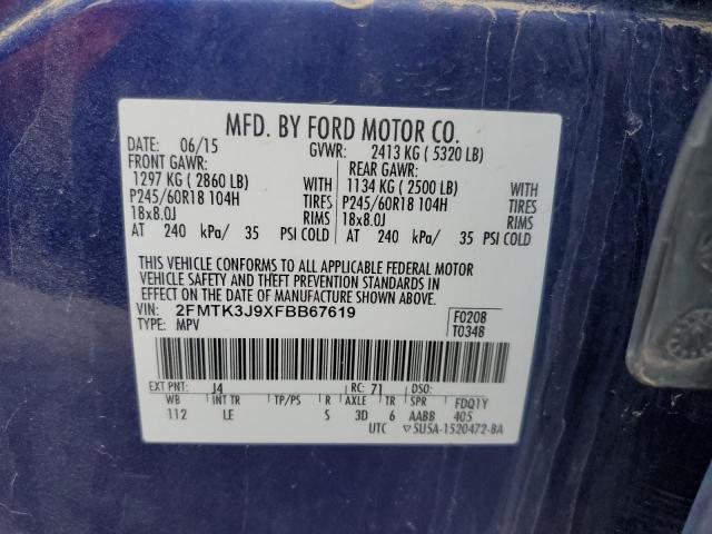 Photo 9 VIN: 2FMTK3J9XFBB67619 - FORD EDGE SEL 