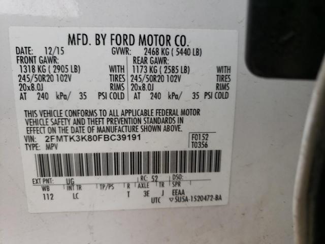 Photo 12 VIN: 2FMTK3K80FBC39191 - FORD EDGE TITAN 