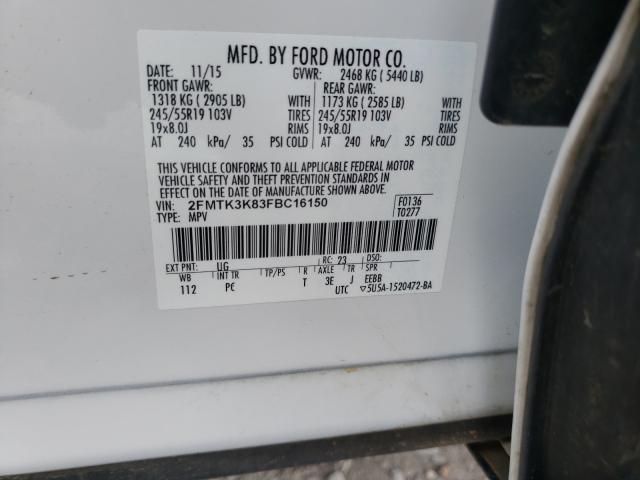 Photo 9 VIN: 2FMTK3K83FBC16150 - FORD EDGE TITAN 