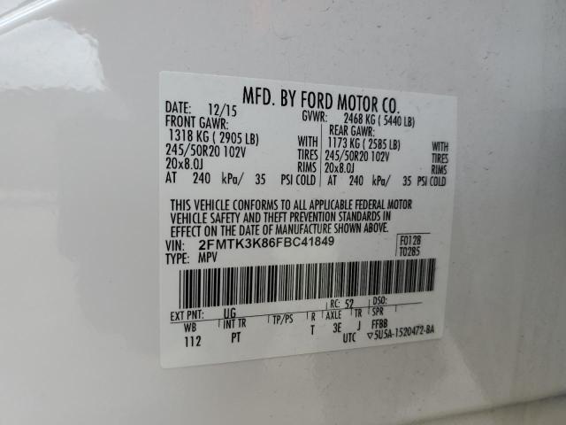 Photo 11 VIN: 2FMTK3K86FBC41849 - FORD EDGE 