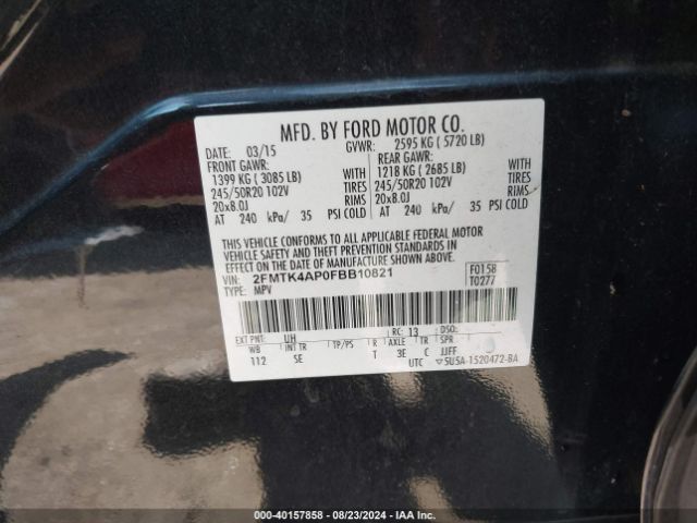 Photo 8 VIN: 2FMTK4AP0FBB10821 - FORD EDGE 