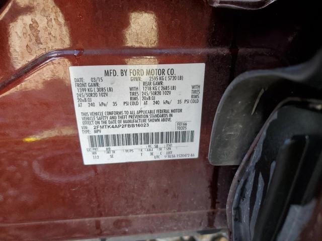 Photo 12 VIN: 2FMTK4AP2FBB16023 - FORD EDGE 