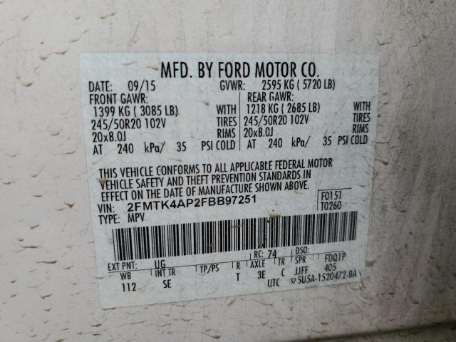 Photo 12 VIN: 2FMTK4AP2FBB97251 - FORD EDGE SPORT 